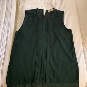 Dark green flowy tank